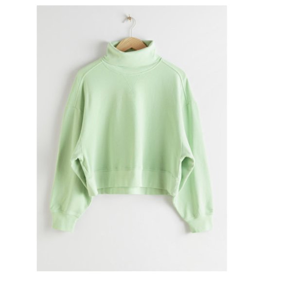 & Other Stories Tops - NWT & other stories green boxy turtleneck sweater
